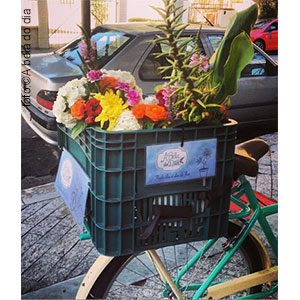 A Bela do Dia entrega flores de bicicleta