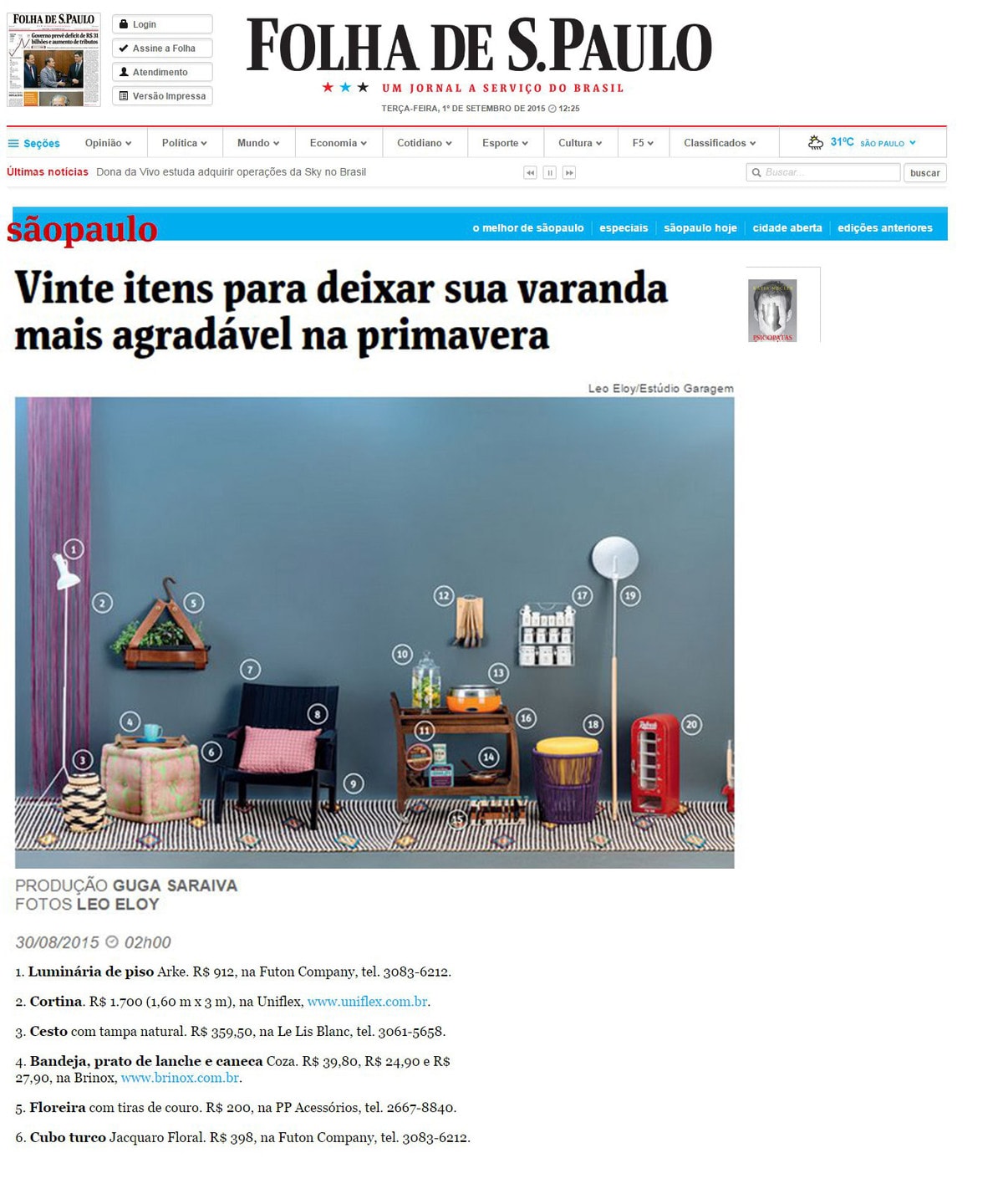 Site Folha de S Paulo Agosto 2015 02 01