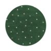 Tapete Floco Redondo 120x120 Tecido Algodão Confete Verde Folha