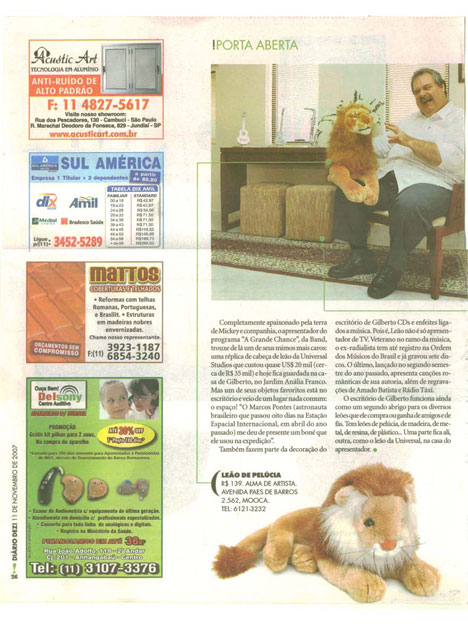 Futon Company Revista Diário Dez! - Novembro 2007 Foto 1