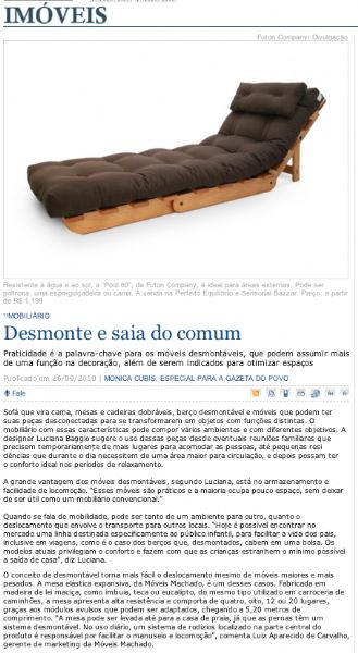 Poltrona-cama solteiro Pool Gazeta do Povo - Setembro 2010 Foto 1